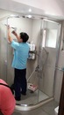 台北弧形淋浴拉門安裝施工 (1)
